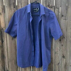 Raf Simons Button-Down Short-Sleeve Shirt - Purple